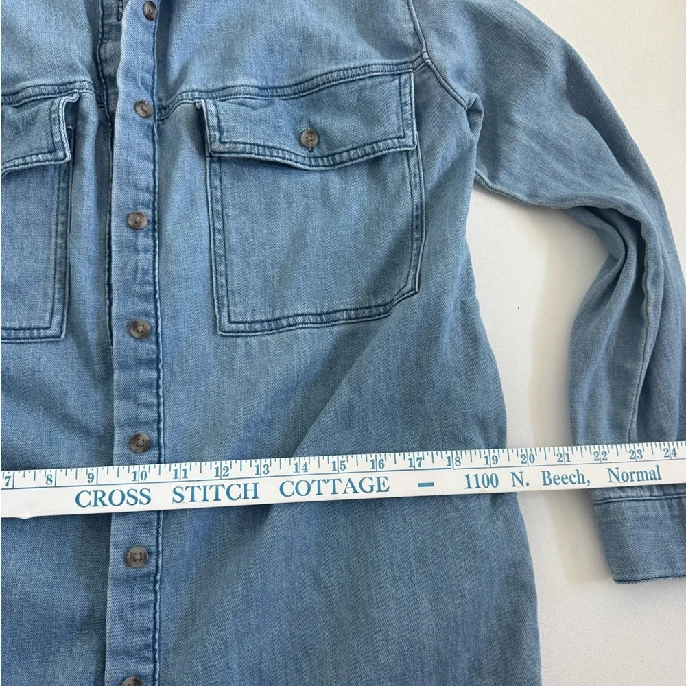 Universal Thread Denim Shirt Dress Button Front Long Sleeve Blue Size S
